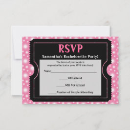 Placa de resposta RSVP de tíquete de Ficheiro Rosa