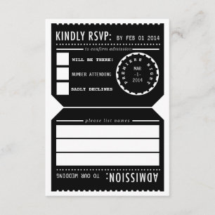 Placa de Resposta RSVP de Tíquete do Vintage Theat