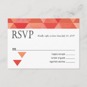 Placa de resposta RSVP de triângulos geométricos  