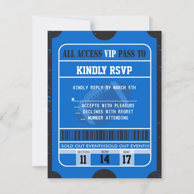 Placa de resposta RSVP do Bar Mitzvah para futebol (Frente)