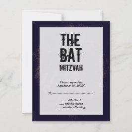 Placa de resposta RSVP do Bat de Banda Rock Mitzva