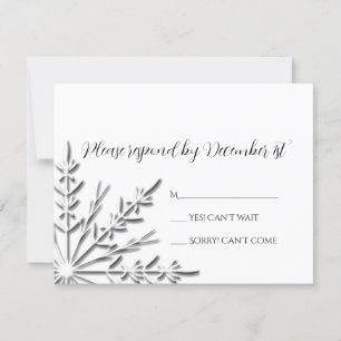 Placa de resposta RSVP do Casamento no inverno Sno