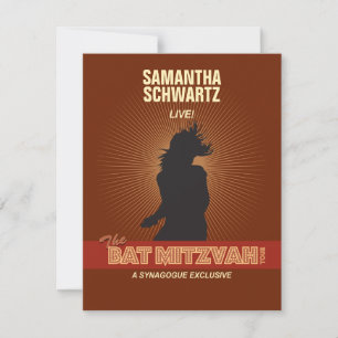 Placa de resposta RSVP do Rock Star Bat Mitzvah em
