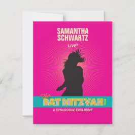 Placa de resposta RSVP do Rock Star Bat Mitzvah em