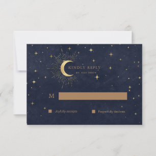 Placa de resposta RSVP Dourada de Quinceanera Cele