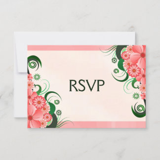 Placa de resposta RSVP Elegante cor-de-rosa-Floral