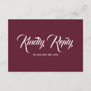 Placa de resposta RSVP Floral Branca e Borgonha