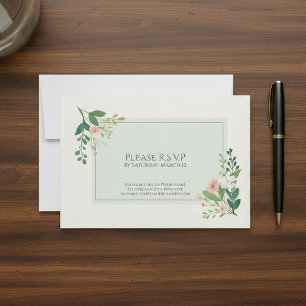 Placa de resposta RSVP Floral de Cores Aquáticas V