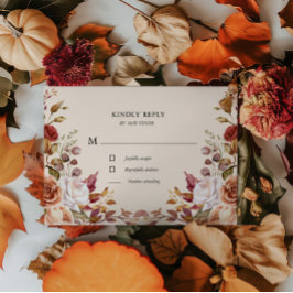 Placa de resposta RSVP Floral de outono Moody