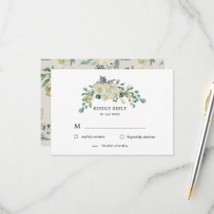 Placa de Resposta RSVP Floral do primavera Cream G