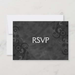Placa de resposta RSVP Gótica Floral Chalkboard Pr