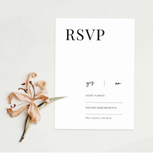 Placa de resposta RSVP minimalista Elegante