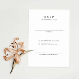 Placa de resposta RSVP minimalista Elegante