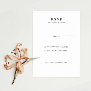 Placa de resposta RSVP minimalista Elegante