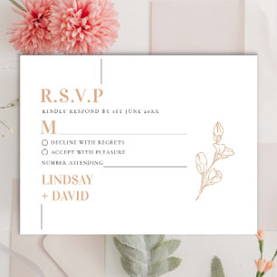 Placa de resposta RSVP minimalista moderna