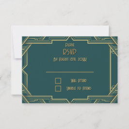 Placa de resposta RSVP Teal e Tuxedos