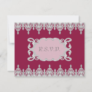 Placa de Resposta RSVP Vermelha de Lace Lace Drop