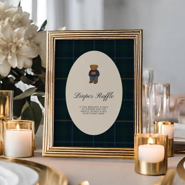 Placa de Rifas de Fraldas de Urso de Pelúcia Polo  (Criador carregado)