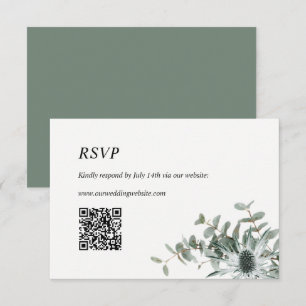 Placa de RSVP de Casamento com Thiste Verde de Sag