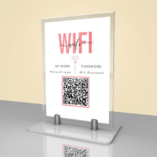 Placa de Senha de Wifi Fofa   Cartão de Mesa com C