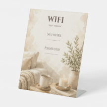 Placa de senha Wifi Airbnb elegante