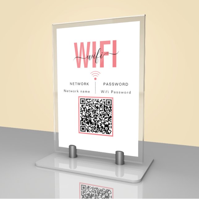 Placa de Senha Wifi Fofa | Cartão de Mesa com Códi (Criador carregado)