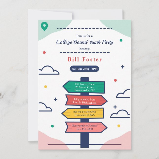 Placa de Sinalização Direcional Convite para a Fac (Frente)