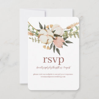 Placa de Site de Casamento RSVP de Resposta Floral