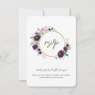 Placa de Site de Casamento RSVP de Resposta Floral