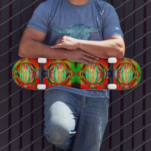 Placa de skate com faixa de neon 3D