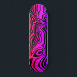Placa de skate de cor rosa púrpura<br><div class="desc">Abstrato Warped Waves Purple Pink Neon Skateboards - ou Escolha / adicione sua cor de fundo! Design MIGNED</div>