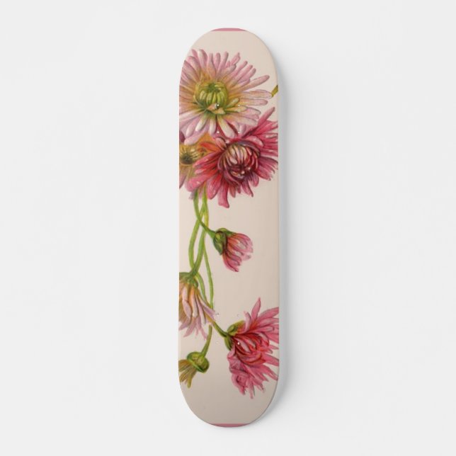 Placa de skate de flores (Frente)
