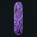 Placa de skate de ondas pretas roxas ou escolha co<br><div class="desc">Cores personalizadas - Abstrato,  Preto e Roxo,  Averbados,  Painéis de Espera - Personalizáveis - ou Escolha / adicione a sua cor de fundo favorita! Design MIGNED</div>