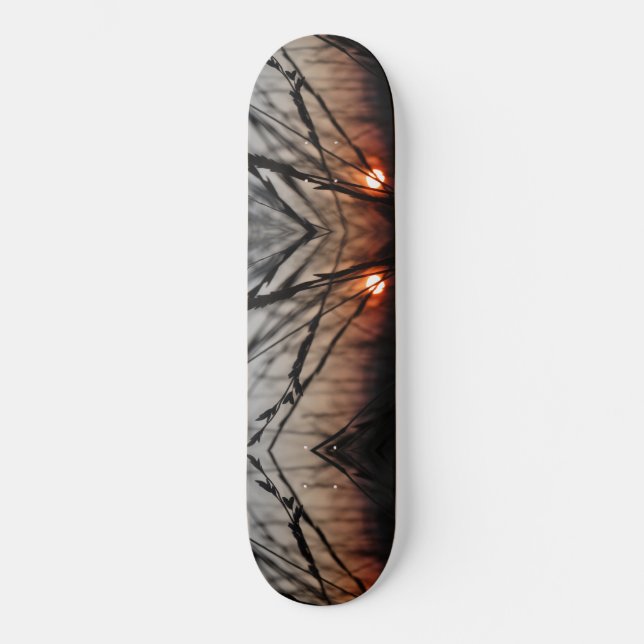 Placa de skate Sun abstrato Fractal 20,6 cm (Frente)