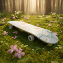 Placa de Skateboard Floral Watercolor | Design bot