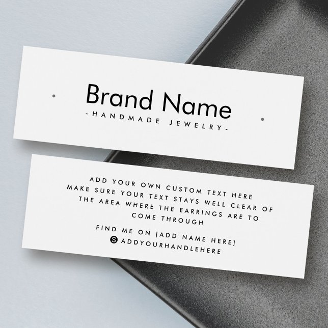 Placa de vídeo de brinco branco minimalista modern (Modern minimalist white stud earring display card)