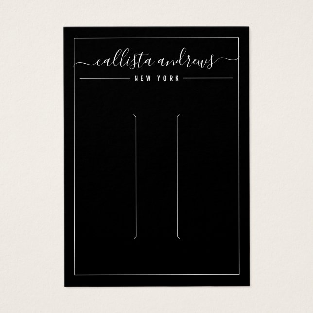 Placa de vídeo de clipe de cabelo cursivo preto-br (Frente)