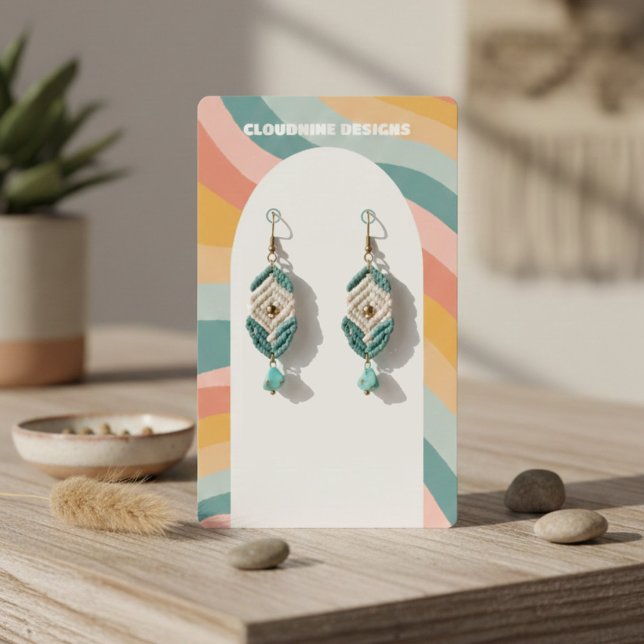 Placa de vídeo de colar de colar do arco-íris (Rainbow Wave Earring Arch Necklace Jewelry Display Card
)