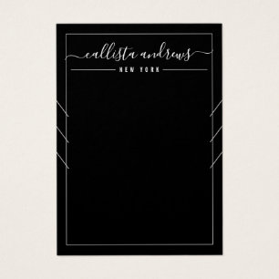 Placa de vídeo de colar preto-branco cursivo múl