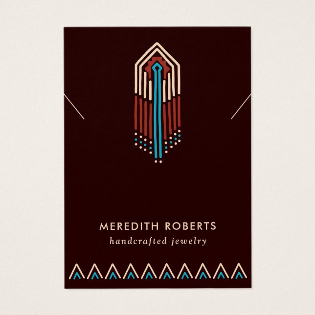 Placa de vídeo de colar tribal Terra Cotta Turquoi (Frente)