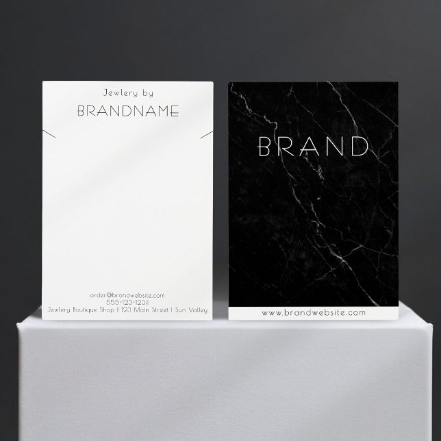 Placa de vídeo de joalharia do colar de mármore pr (Brand - black marble jewlery display card)