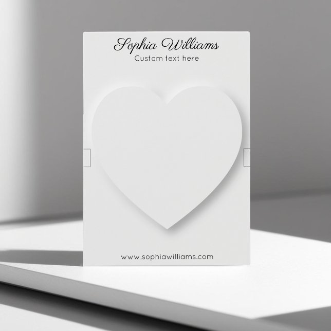 Placa de vídeo de pulseira mínima do coração 3D (bracelet display card, vertical mighty 3,2x2,5 inch. white shadow heart design)