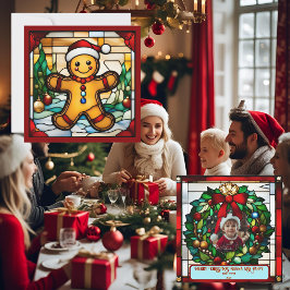 Placa de Vidro de Pão de Natal Faux