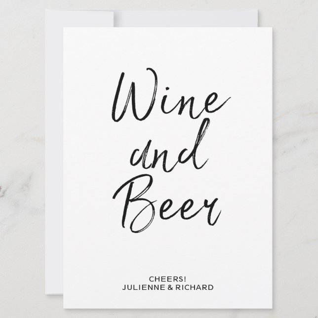 Placa de Vinho e Cerveja | Letreiro Estiloso à Mão (Frente)