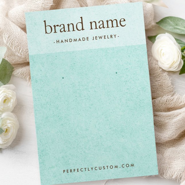 Placa de visualização do brinco de textura azul-cl (Light aqua blue texture earring display card)