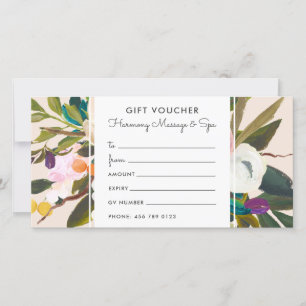 Placa de Voucher de Presente Floral em Bliss Botâ