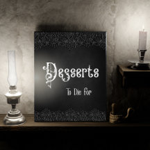 Desserts Black Lace Gothic Sinal de Mesa de Casame