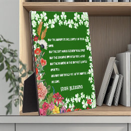 Placa Dia de São Patrick - Irlandês Bênção Floral Shamro