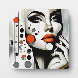 Placa Diva Pop Retroativa: Elegância Geométrica Abstrato