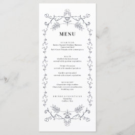 Placa do Menu de borda do Ornamento Floral Vintage
